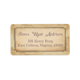 Mapa de Vintage. Endereço / Entrega / Etiqueta de