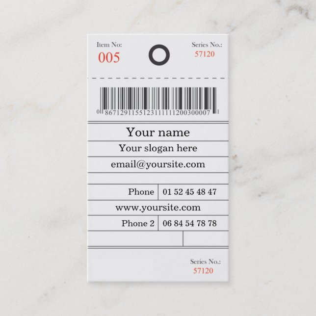 Mapa de visita etiqueta (Frente)