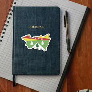 Mapa de Vosges com Casaco do adesivo de armas