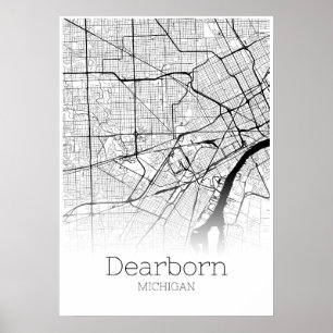 Mapa Dearborn - Michigan - Poster do mapa da cidad