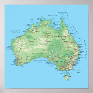 Mapa detalhado do Poster da Austrália