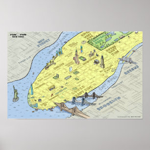 Mapa divertido de Nova Iorque POSTER Impressão