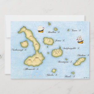 Mapa do Arquipélago de Galápagos Ilhas Tropicais P