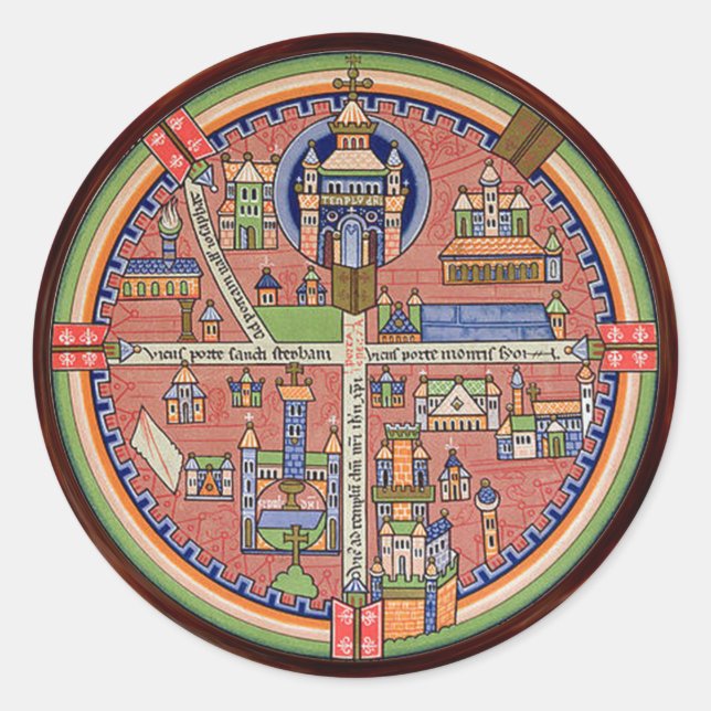 Mapa do autocolante de Jerusalém (Frente)