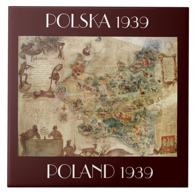 MAPA DO AZULEJO c.1939 do POLÔNIA/POLSKA (Frente)