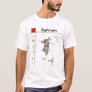 Mapa do Barém + Sinalizador + Título T-Shirt