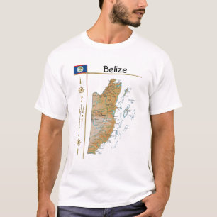 Mapa do Belize + Sinalizador + Título T-Shirt