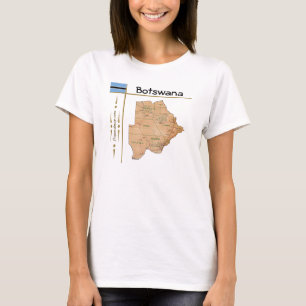 Mapa do Botsuana + Sinalizador + Título T-Shirt
