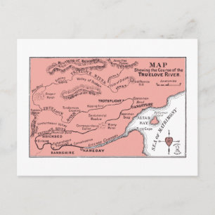 Mapa do cartão postal do rio Truelove