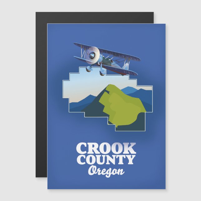 Mapa do Condado de Crook Oregon (Frente/Verso)