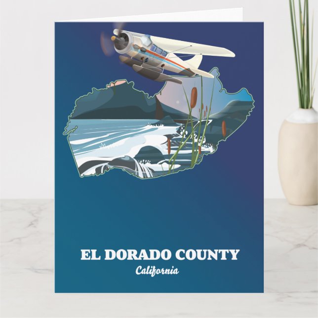 Mapa do Condado de El Dorado Califórnia Cartão Pos (Frente)