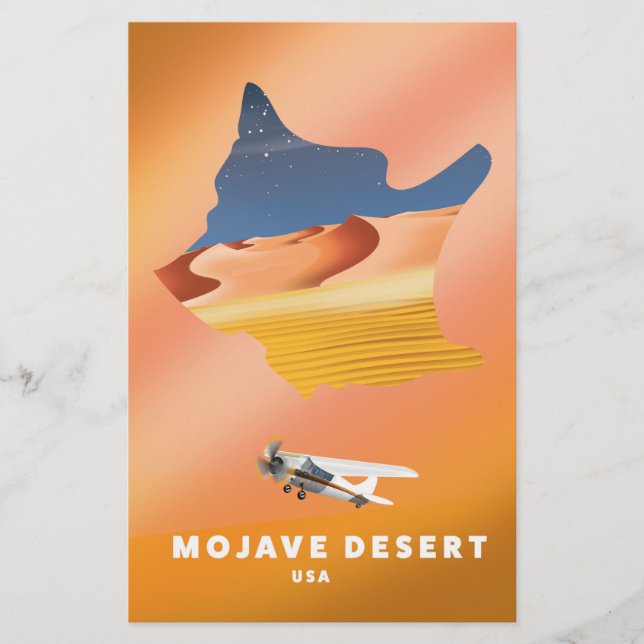 Mapa do Deserto de Mojave EUA (Frente)