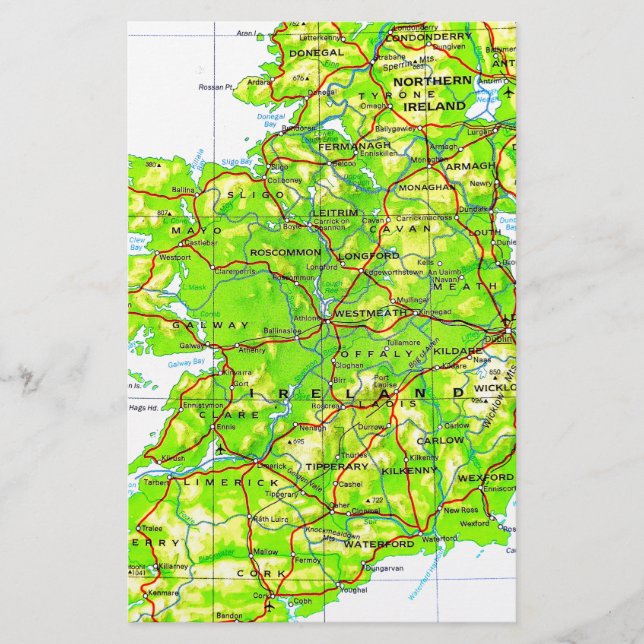 Mapa do Dia de São Patrício da Irlanda Emerald Isl (Frente)