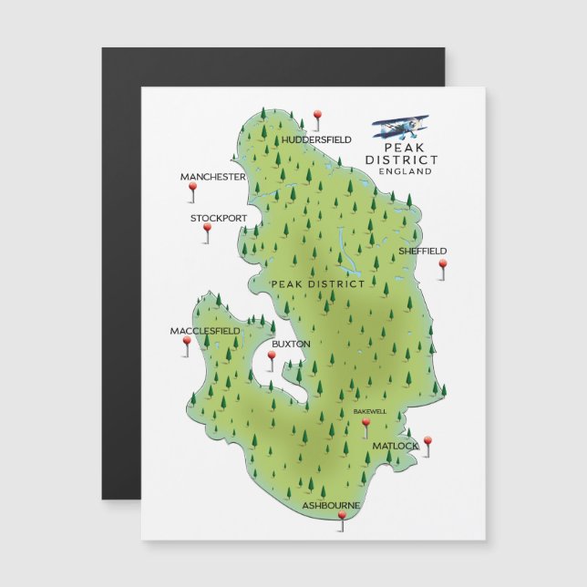 Mapa do Distrito de Pico de Inglaterra (Frente/Verso)