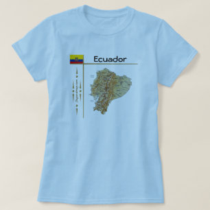 Mapa do Equador + Sinalizador + Título T-Shirt