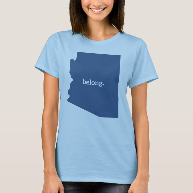Mapa do Estado da arizona Perto da Camisa T (Frente)