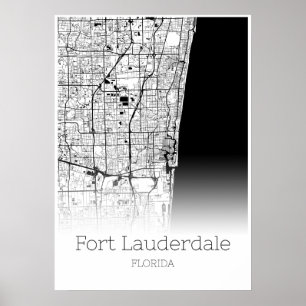 Mapa do Fort Lauderdale - Florida - poster do mapa