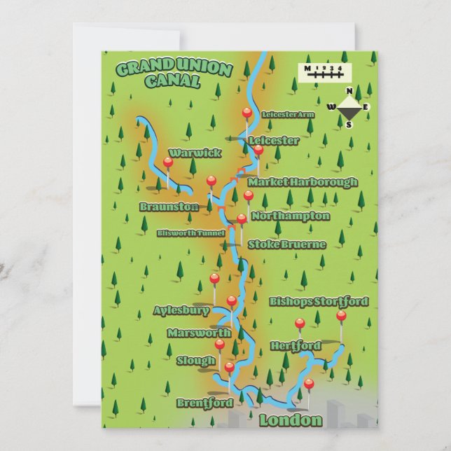 Mapa do Grand Union Canal (Frente)