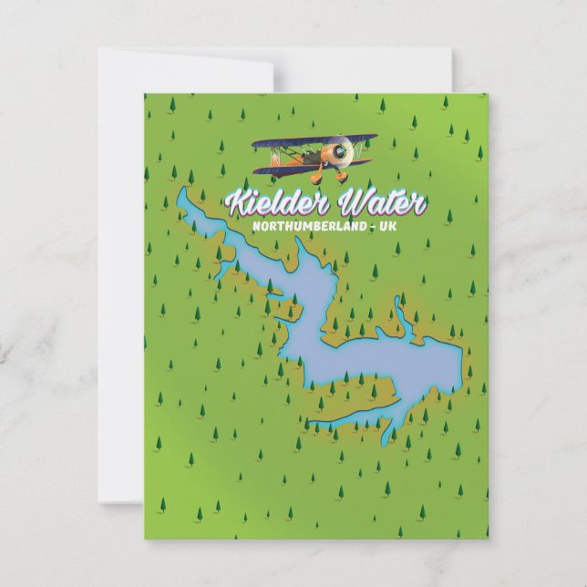 Mapa do Kielder Water Northumberland UK (Frente)