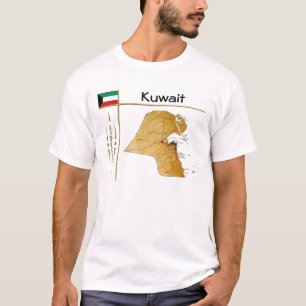 Mapa do Kuwait + Sinalizador + Título T-Shirt
