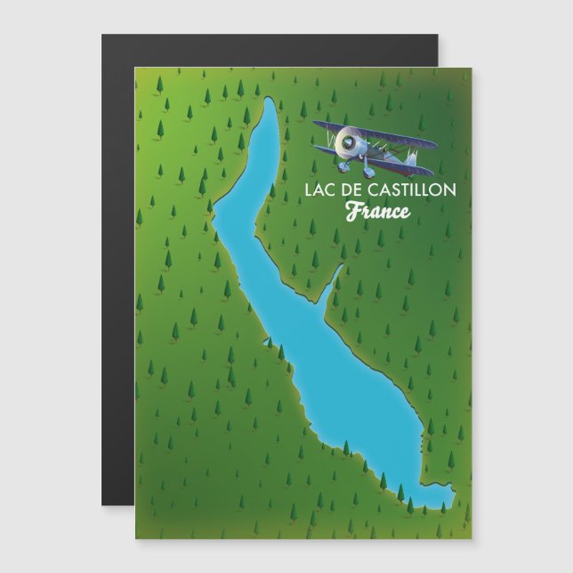 Mapa do Lac de Castillon França (Frente/Verso)