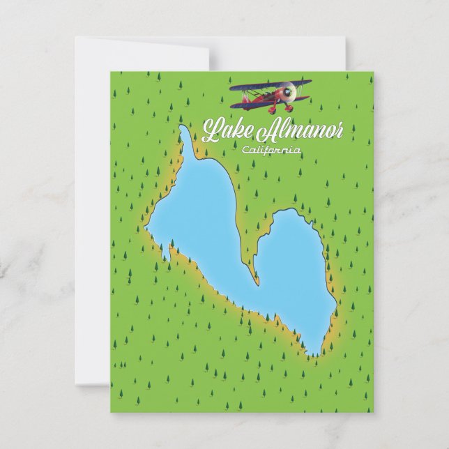 Mapa do Lago Almanor Califórnia EUA (Frente)