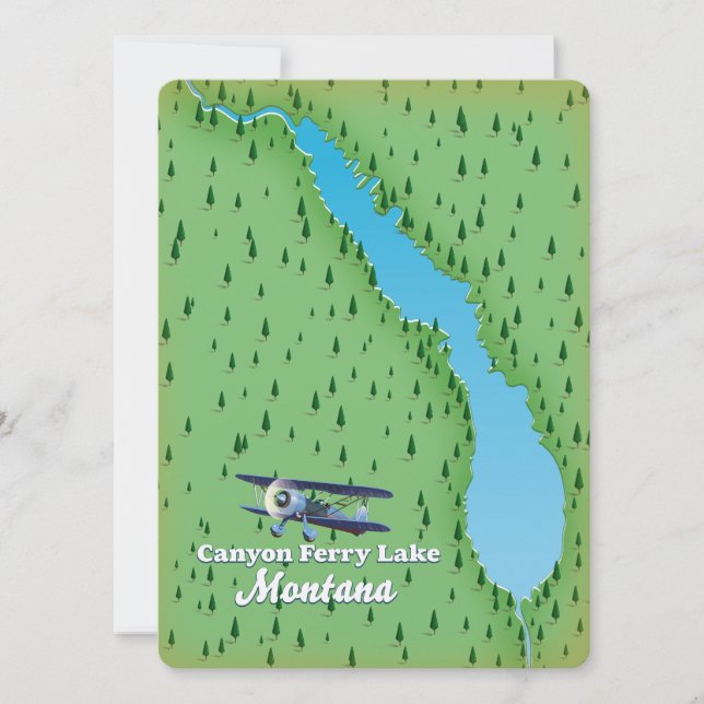 Mapa do lago Canyon Ferry Lake Montana (Frente)