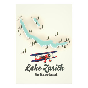 Mapa do Lago de Brienz Suíça Impressão Foto