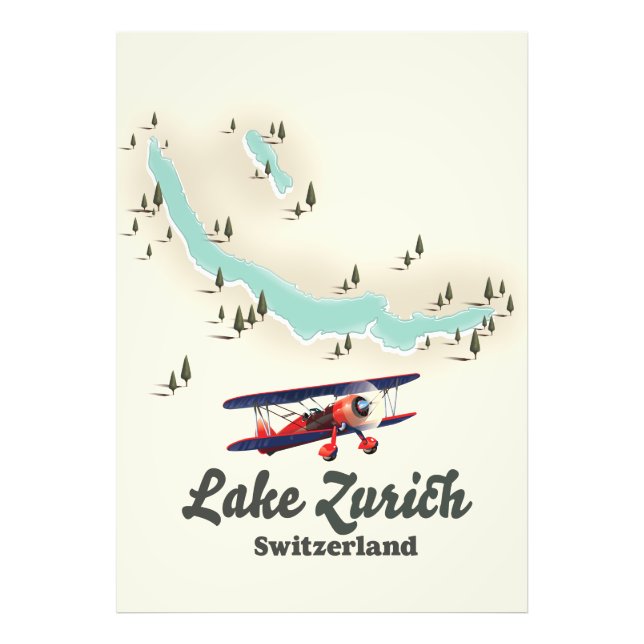 Mapa do Lago de Brienz Suíça Impressão Foto (Frente)
