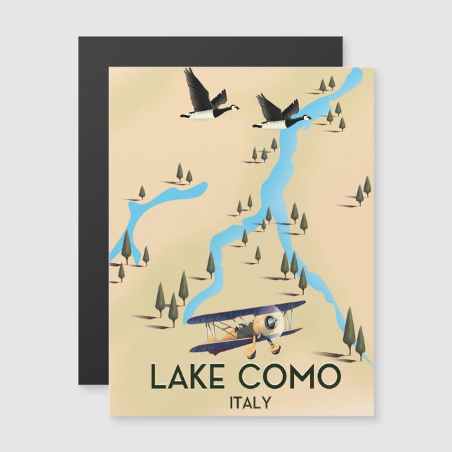 Mapa do Lago de Como Itália Cartaz de viagem (Frente/Verso)