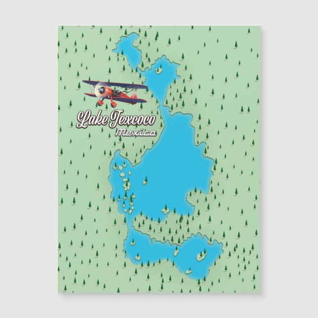 Mapa do lago do Lago Texcoco México (Frente)