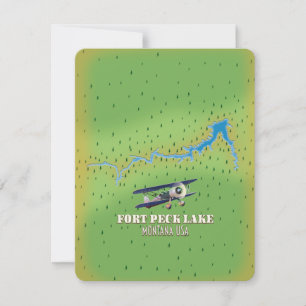 Mapa do Lago Fort Peck Montana EUA