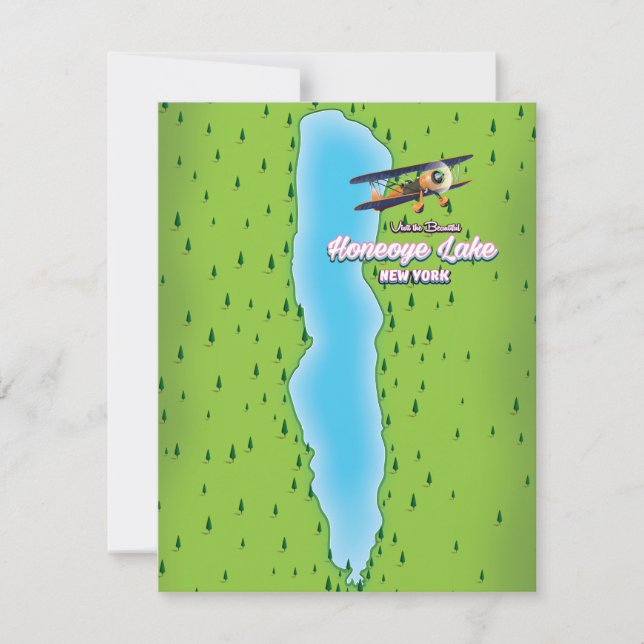 Mapa do Lago Honeoye de Nova Iorque (Frente)