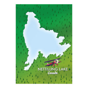 Mapa do lago Hubbard no norte de Michigan Foto Pri