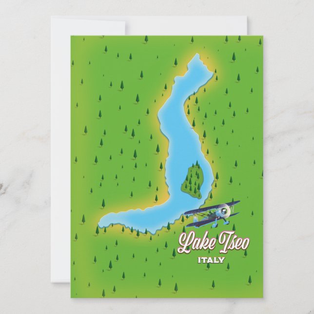 Mapa do lago Iseo Itália (Frente)