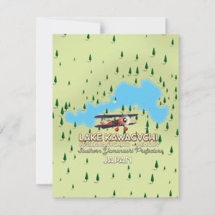 Mapa do lago Kawaguchi Fujikawaguchiko & do Minobu