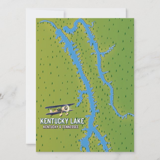Mapa do Lago Kentucky EUA (Frente)