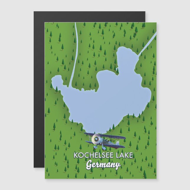 mapa do lago Kochelsee, Alemanha (Frente/Verso)