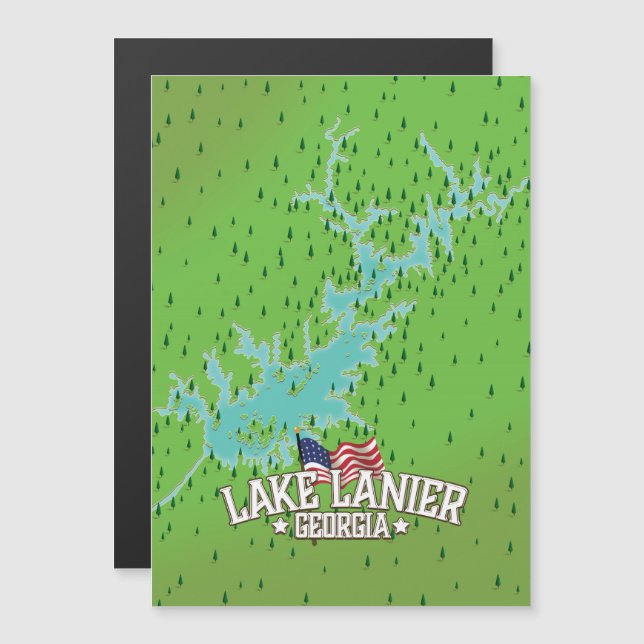 Mapa do Lago Lanier Georgia (Frente/Verso)