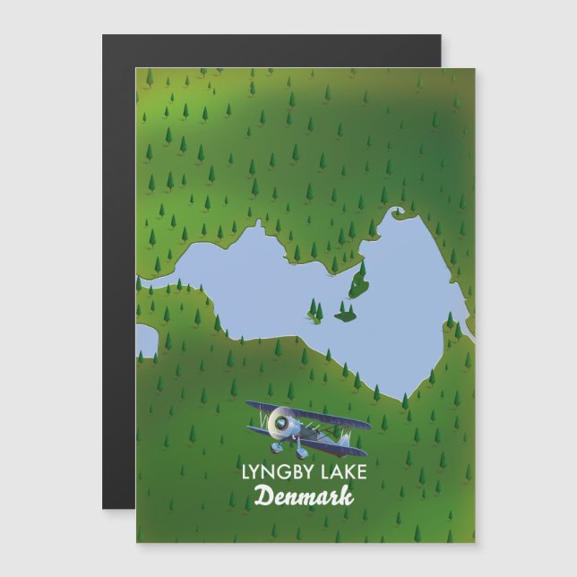 Mapa do Lago Lyngby Dinamarca (Frente/Verso)