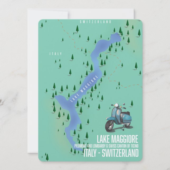 Mapa do Lago Maggiore Itália - Suíça (Frente)