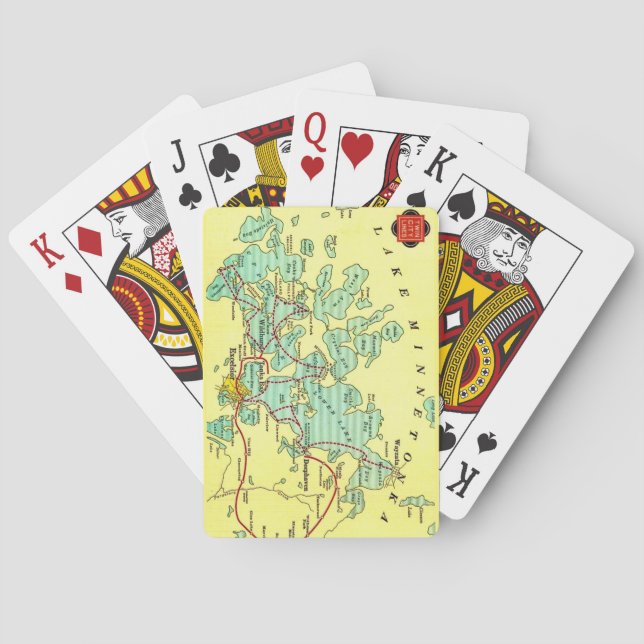 Mapa do Lago Minnetonka em Cartas de Baralho (Verso)