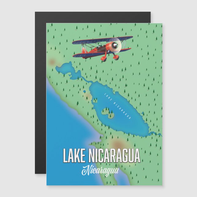 Mapa do Lago Nicarágua, Nicarágua (Frente/Verso)
