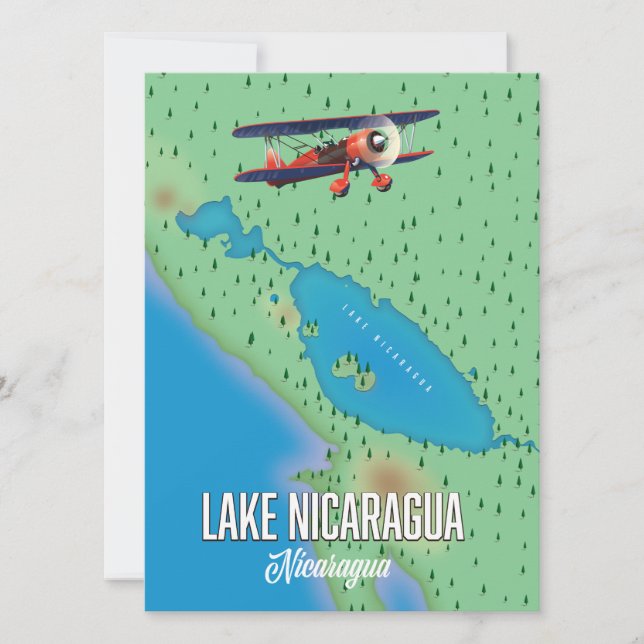 Mapa do Lago Nicarágua, Nicarágua (Frente)