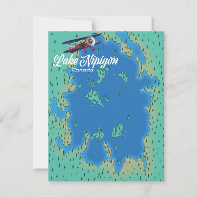Mapa do Lago Nipigon no Canadá (Frente)
