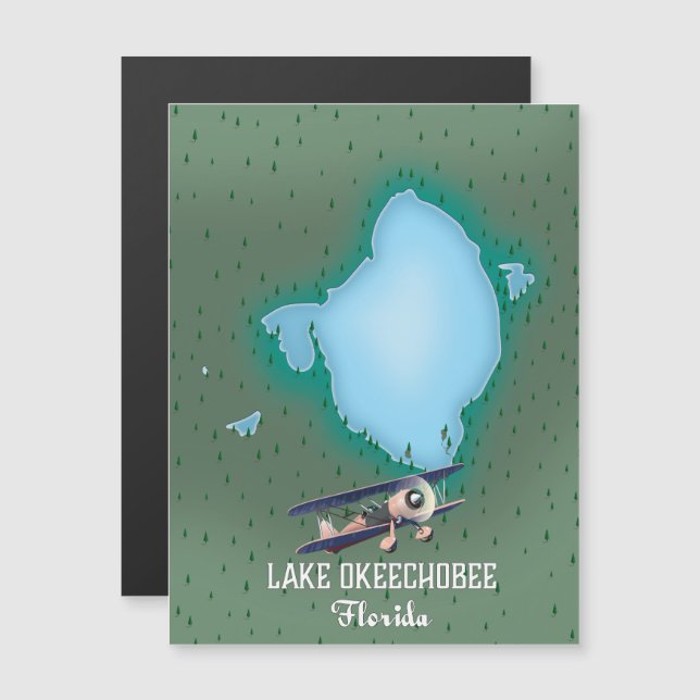 Mapa do Lago Okeechobee na Flórida. (Frente/Verso)