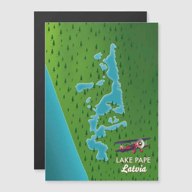Mapa do Lago Pape Letônia (Frente/Verso)