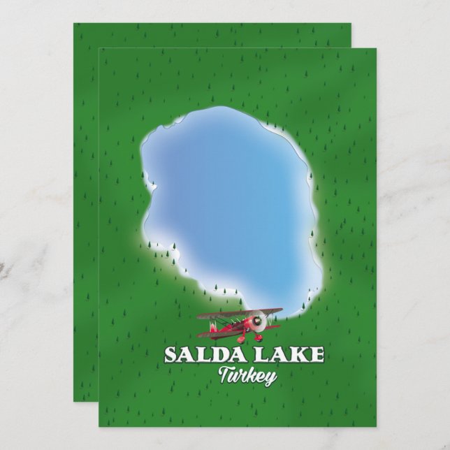 Mapa do Lago Salda Turquia (Frente/Verso)