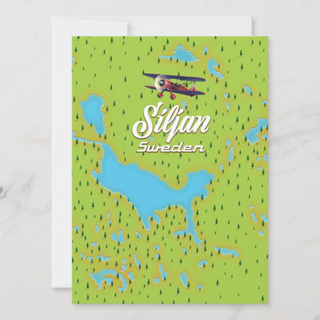 Mapa do Lago Siljan Suécia (Frente)