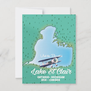 mapa do lago St Clair EUA Canadá